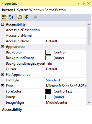 ویژگیهای کنترلها در سی شارپ